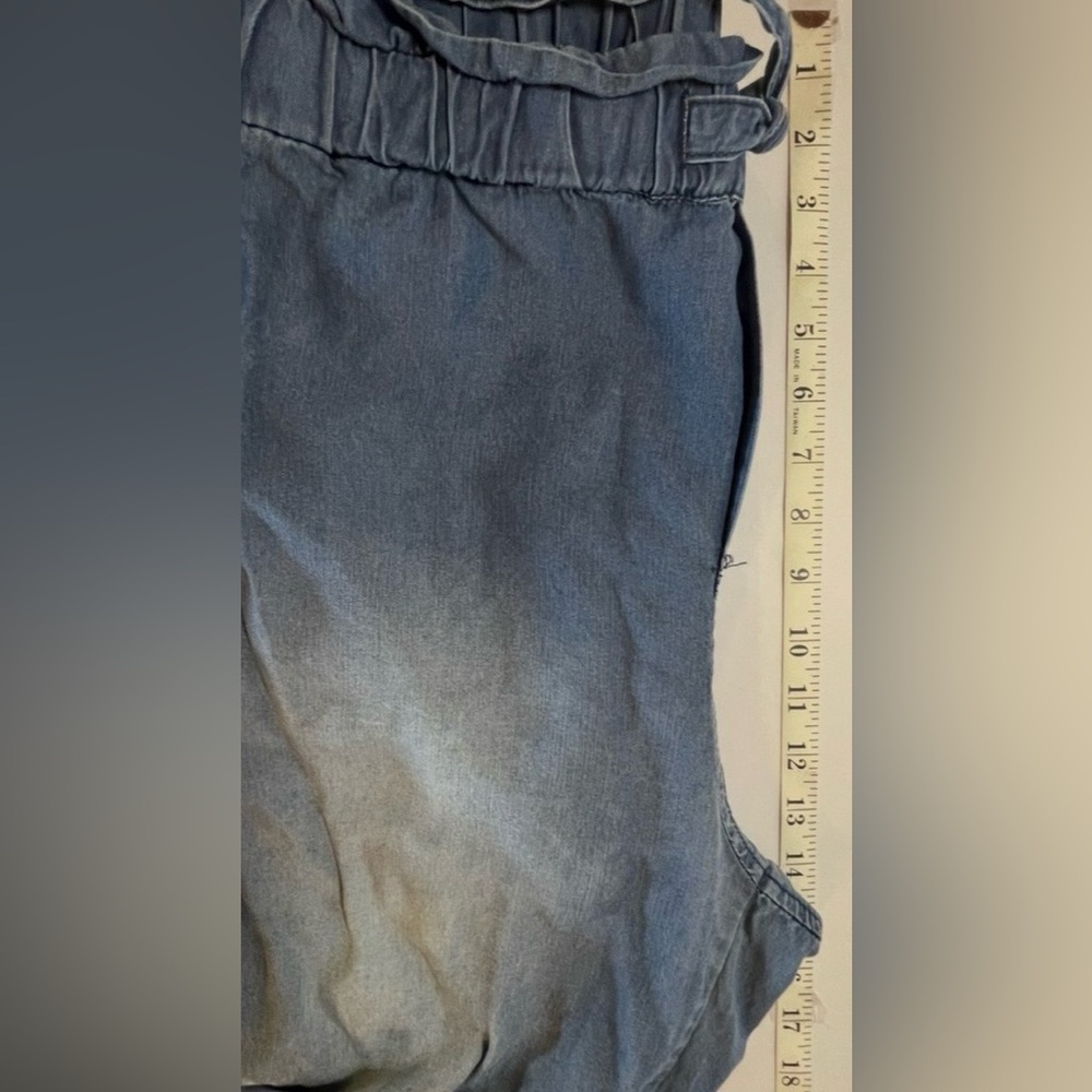 Zenana Outfitters faux Washed Blue Denim 100% Lyocell Elastic Waist Pants - Picture 13 of 14